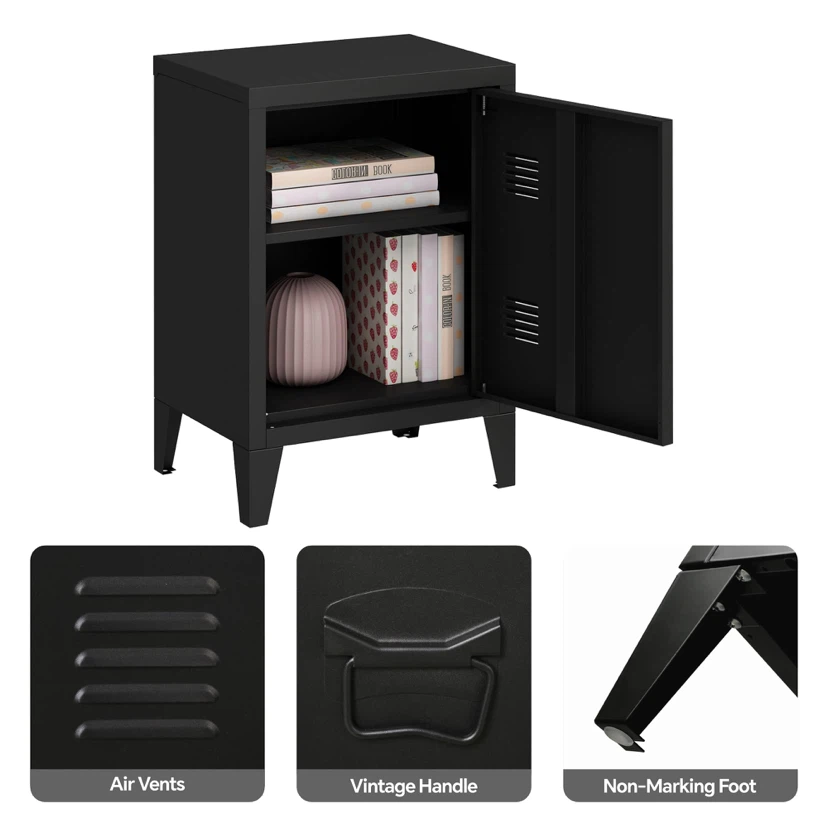 MIOCASA Metal Nightstand Modern Storage Cabinet - photo 3