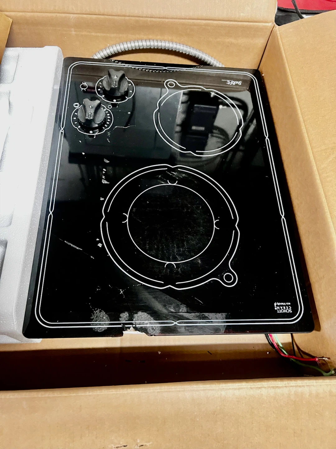 Black 2-Burner Electric Cooktop