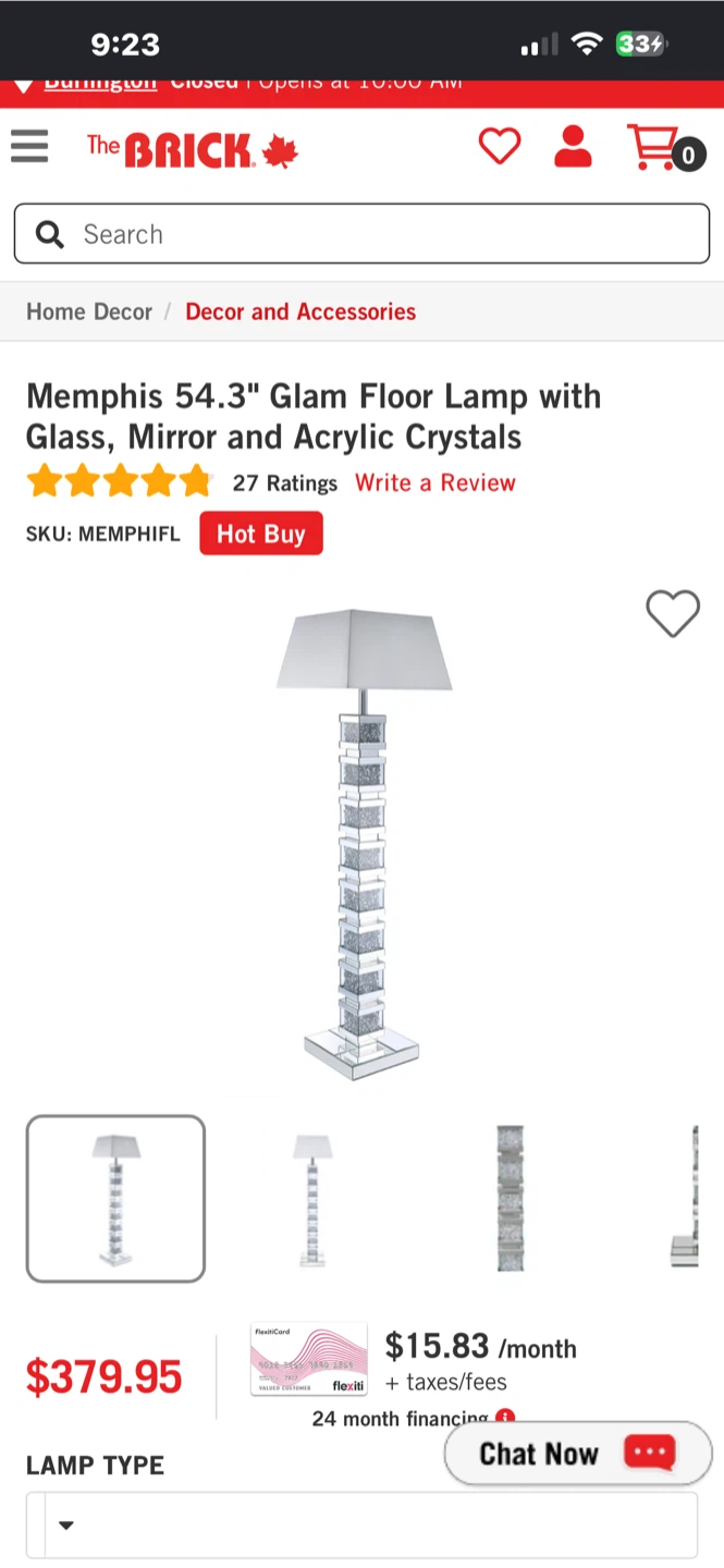 Memphis 54.3" Glam Floor Lamp