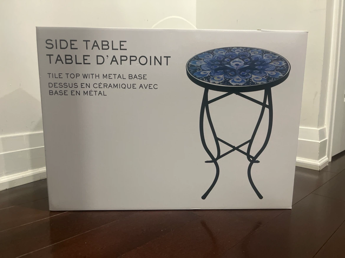 Tile Top Side Table with Metal Base