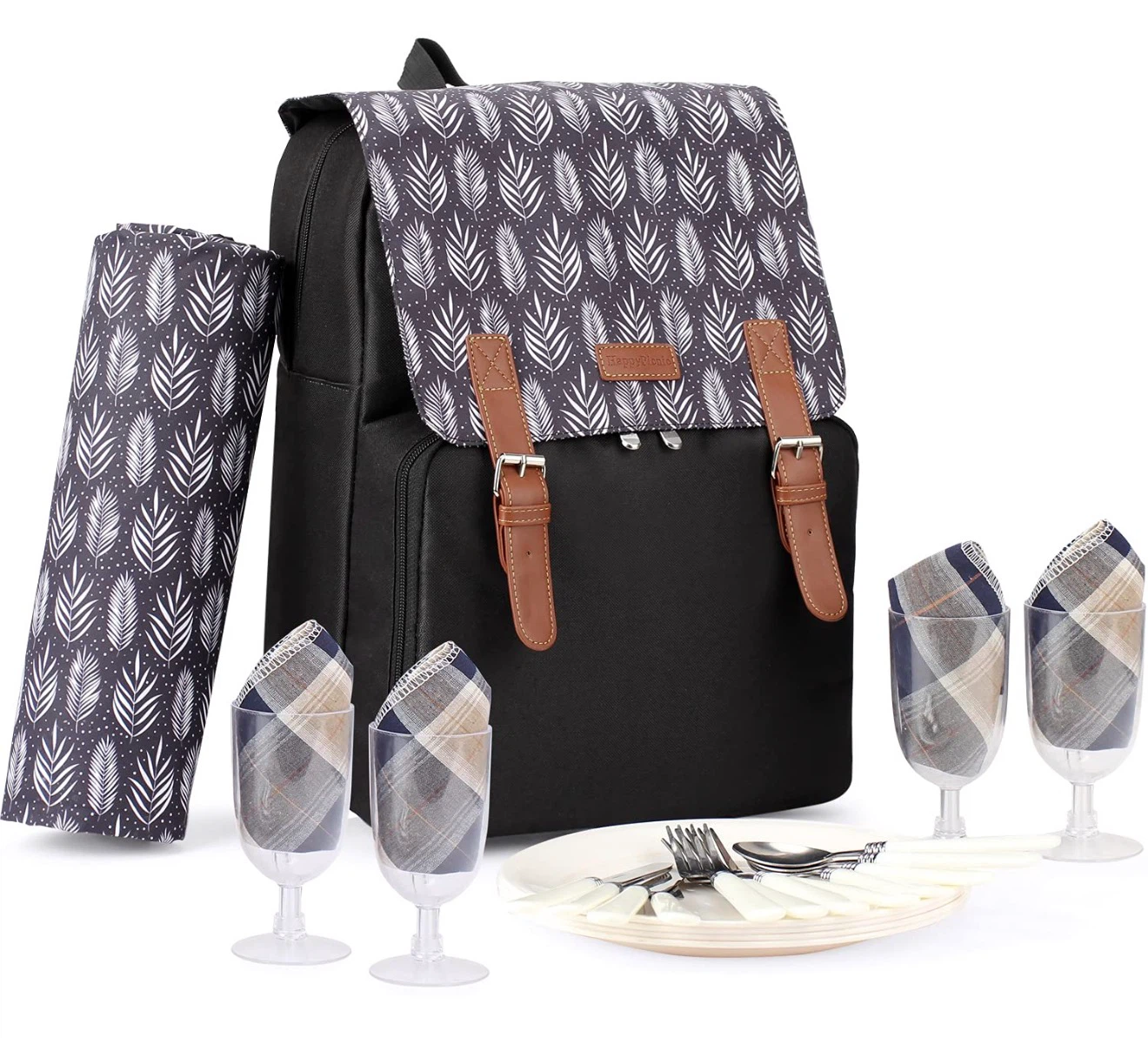 Picnic Backpack Set with Blanket and Service for 4 - photo 2