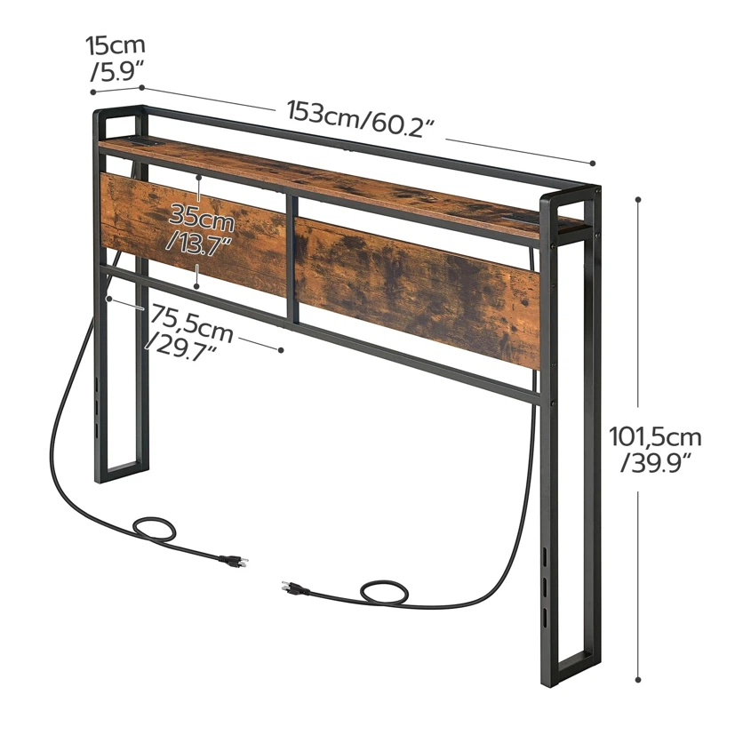 HOOBRO Queen Headboard Only,2 Outlets and 4 USB Ports - photo 2