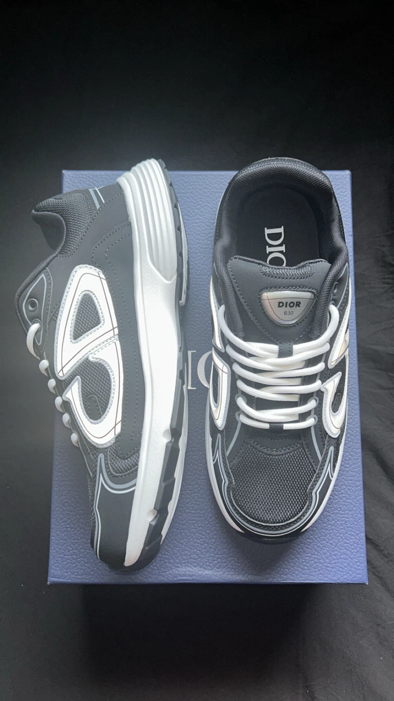 Dior B30 Shoes (Black & White) Size 9 Reflective - photo 5