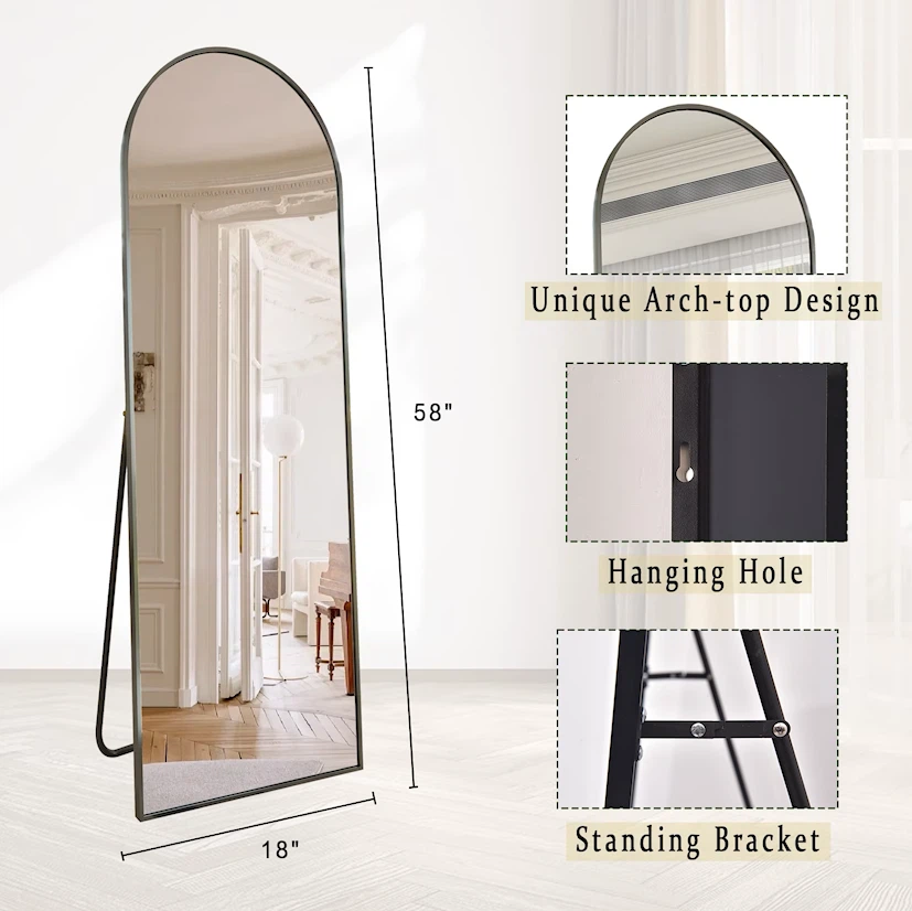 BEAUTYPEAK Full Length Floor Mirror with Stand - photo 4