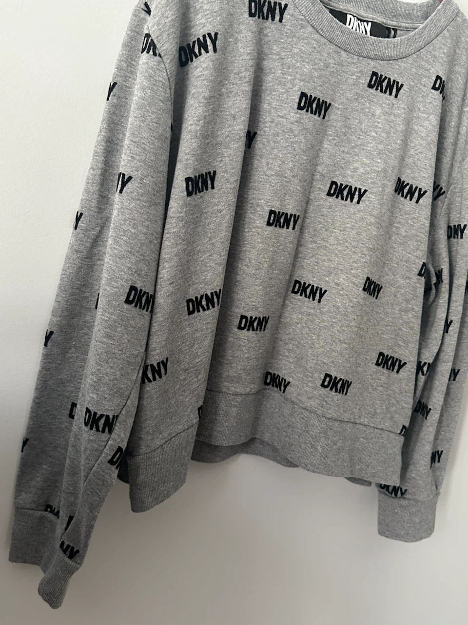 DKNY Grey All-Over Logo Crewneck Sweatshirt - photo 2