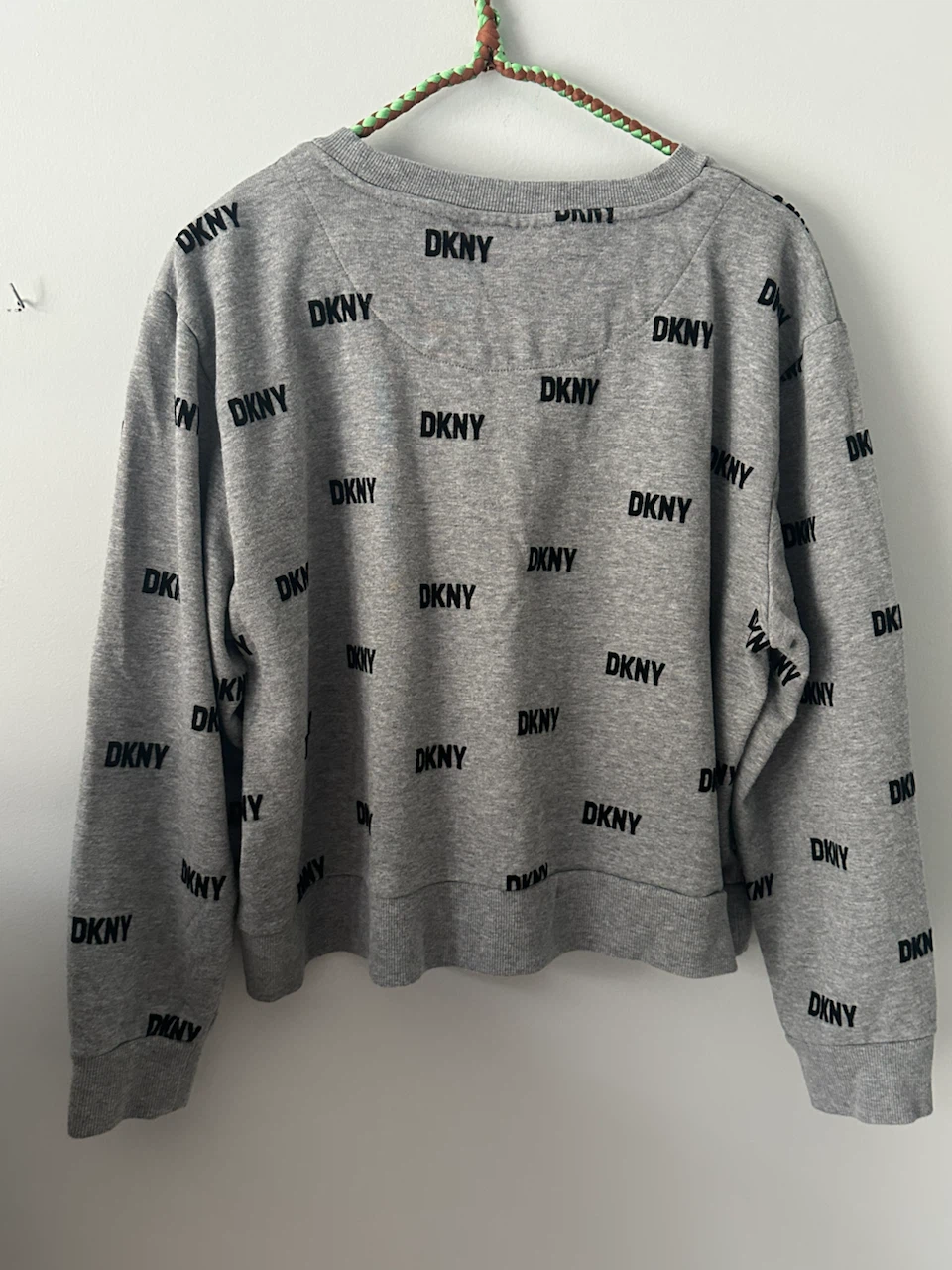 DKNY Grey All-Over Logo Crewneck Sweatshirt - photo 5
