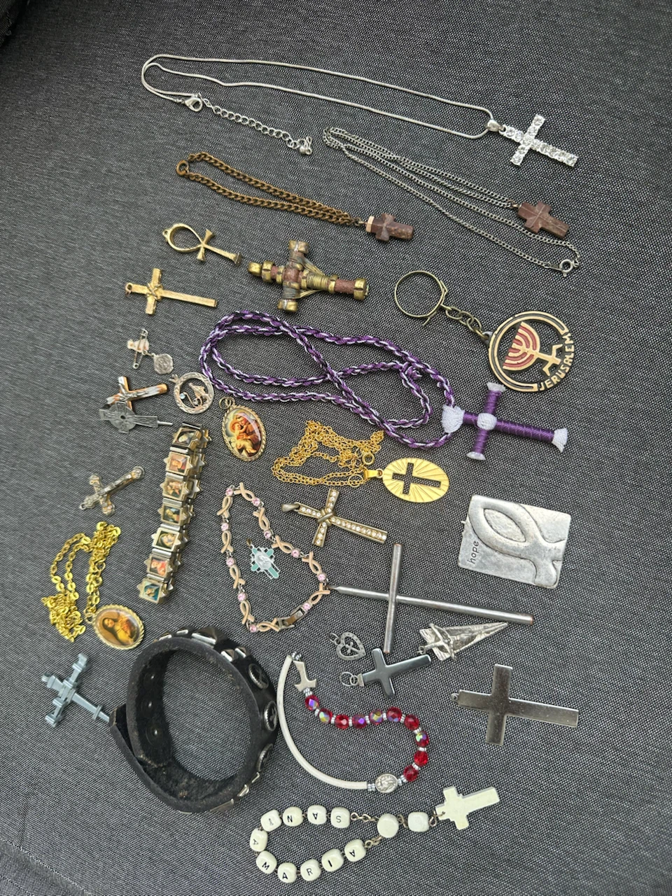 Assorted Antique Christian jewellery and accessories