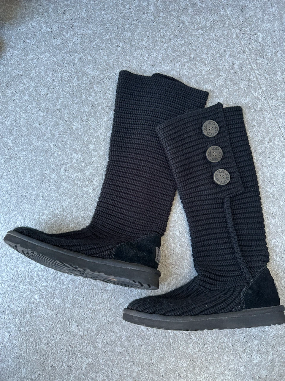 UGG Bailey Button Knit Boots Black