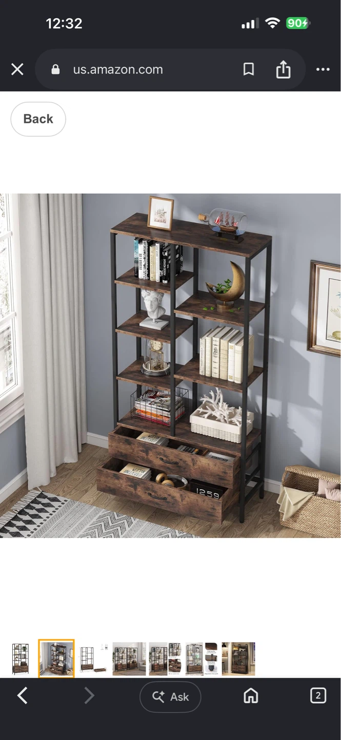 Industrial Bookshelf with Drawers - photo 3