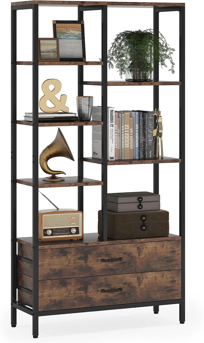 Industrial Bookshelf with Drawers - photo 2
