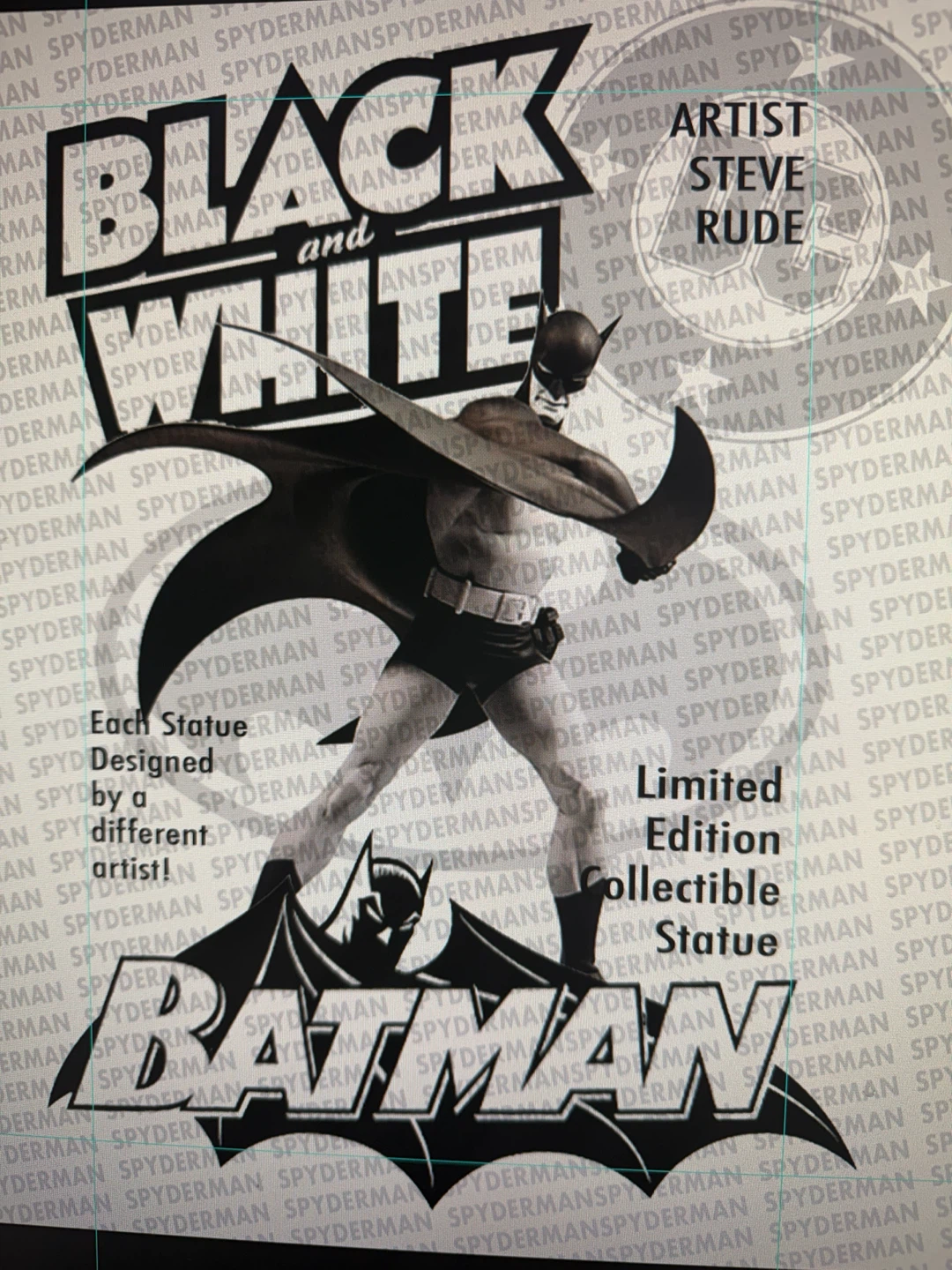 Batman Black and White Statue Designed by Steve Rude