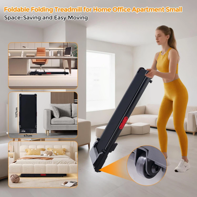 Small Treadmills for Home Exercising, 0.6-7.6MPH Compact - photo 5
