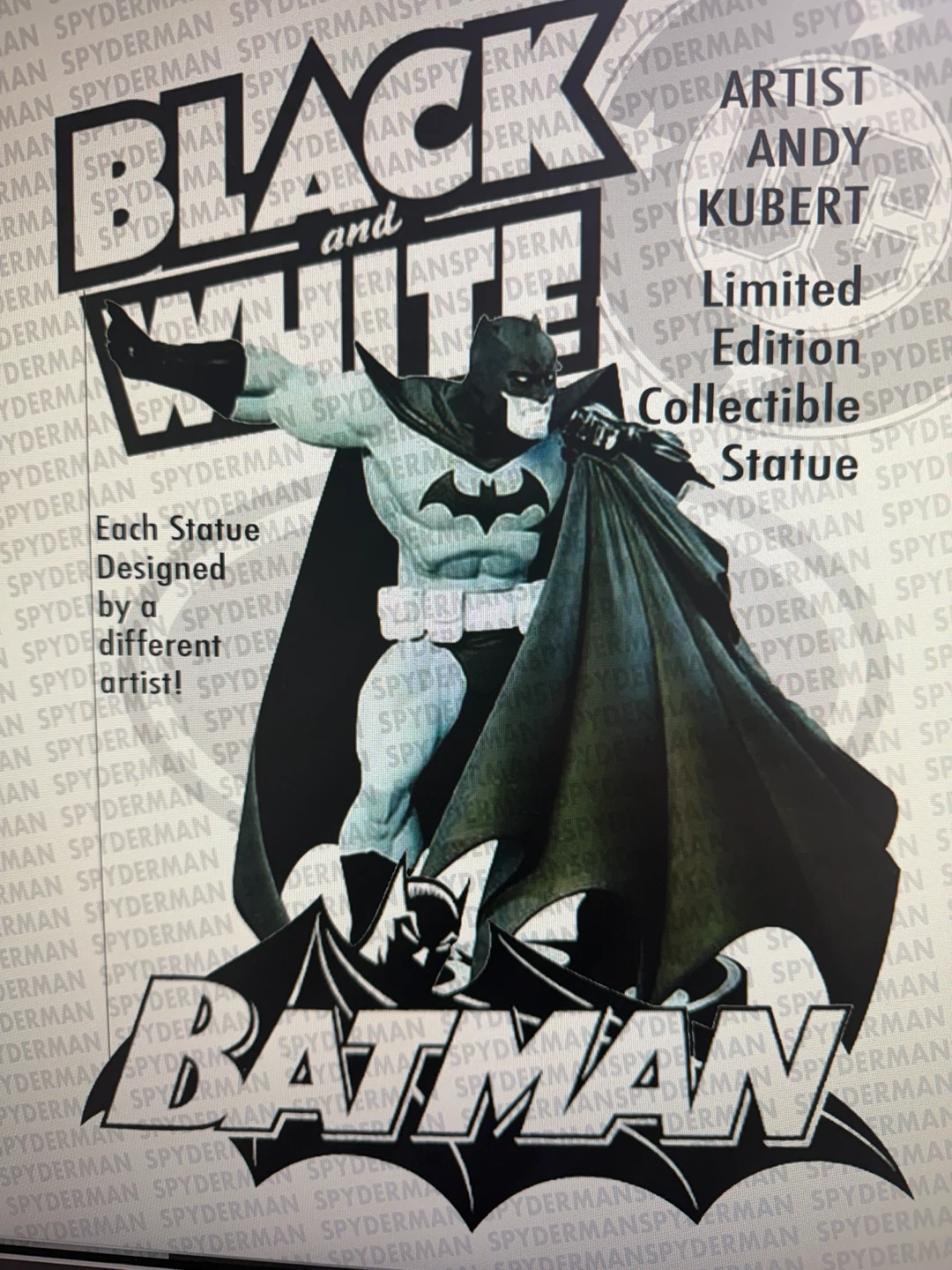 Batman Black and White Statue by Andy Kubert