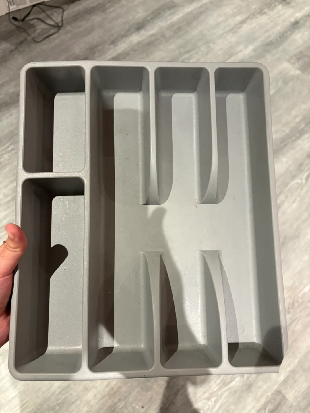 Grey Cutlery Organizer Tray