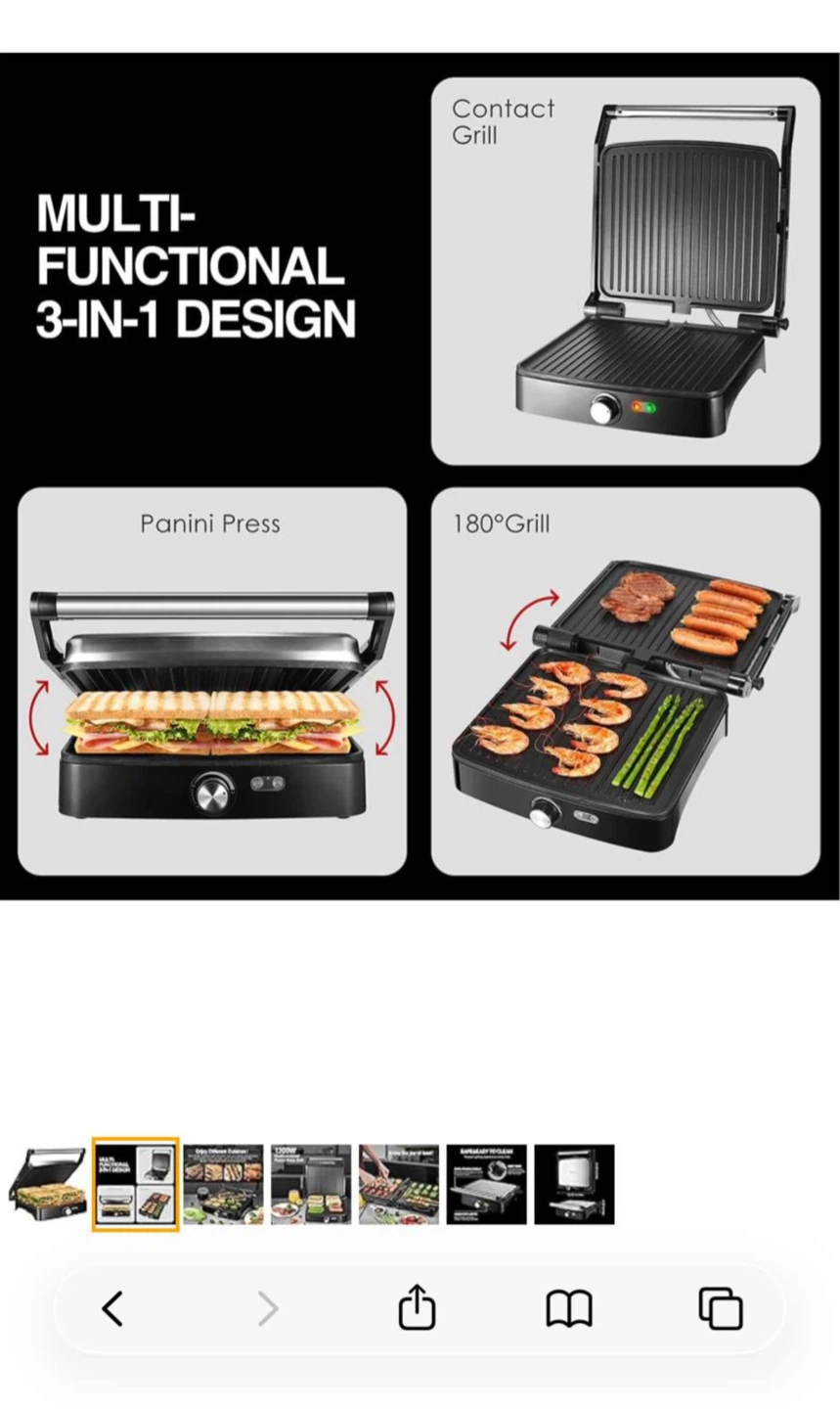 Multi-Functional 3-in-1 Contact Grill - photo 2