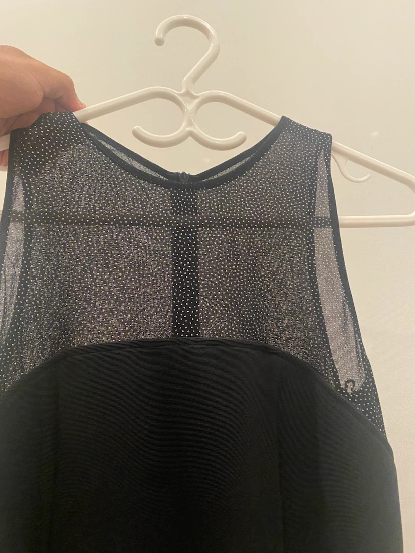 Black Mesh Neckline Dress - photo 2
