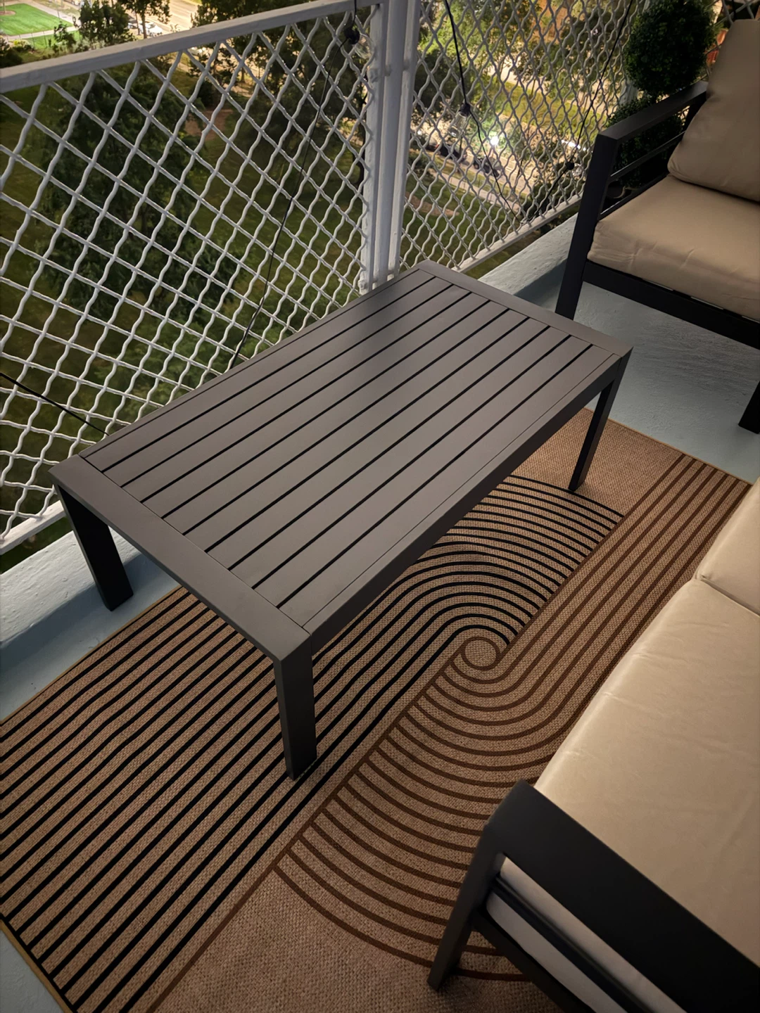 Modern Grey Metal Coffee Table Outdoor