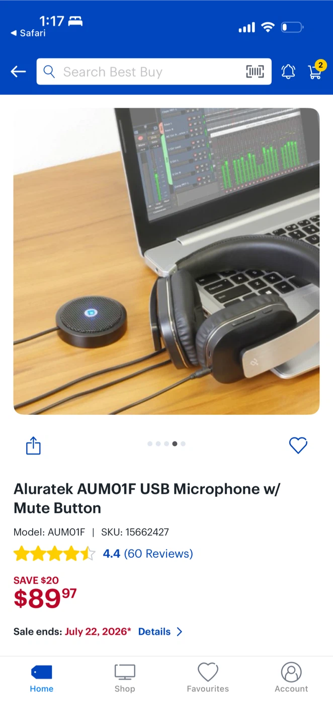 Aluratek AUM01F USB Microphone w/ Mute Button - photo 3