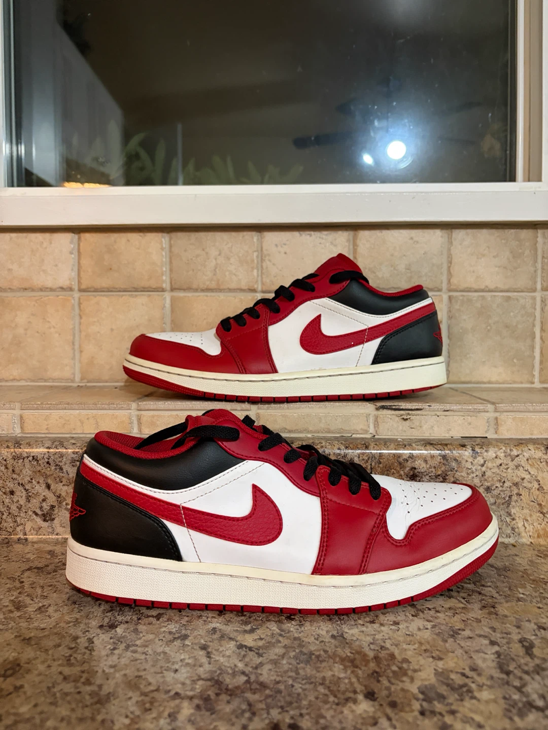 Air Jordan 1 Low Red Black White Sneakers