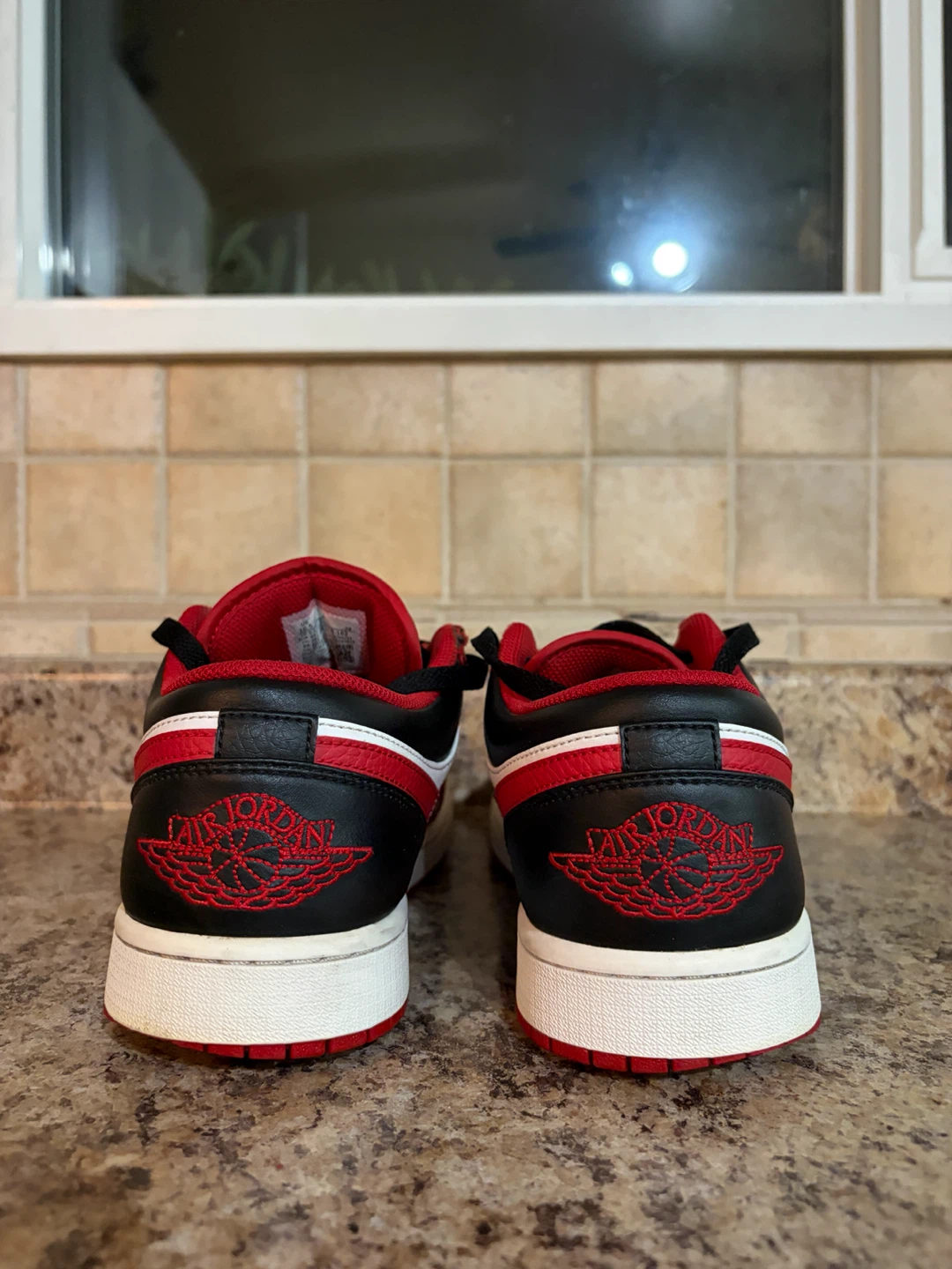 Air Jordan 1 Low Red Black White Sneakers - photo 2