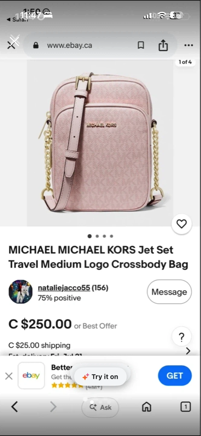 Michael Kors Jet Set Travel Medium Logo Crossbody Bag