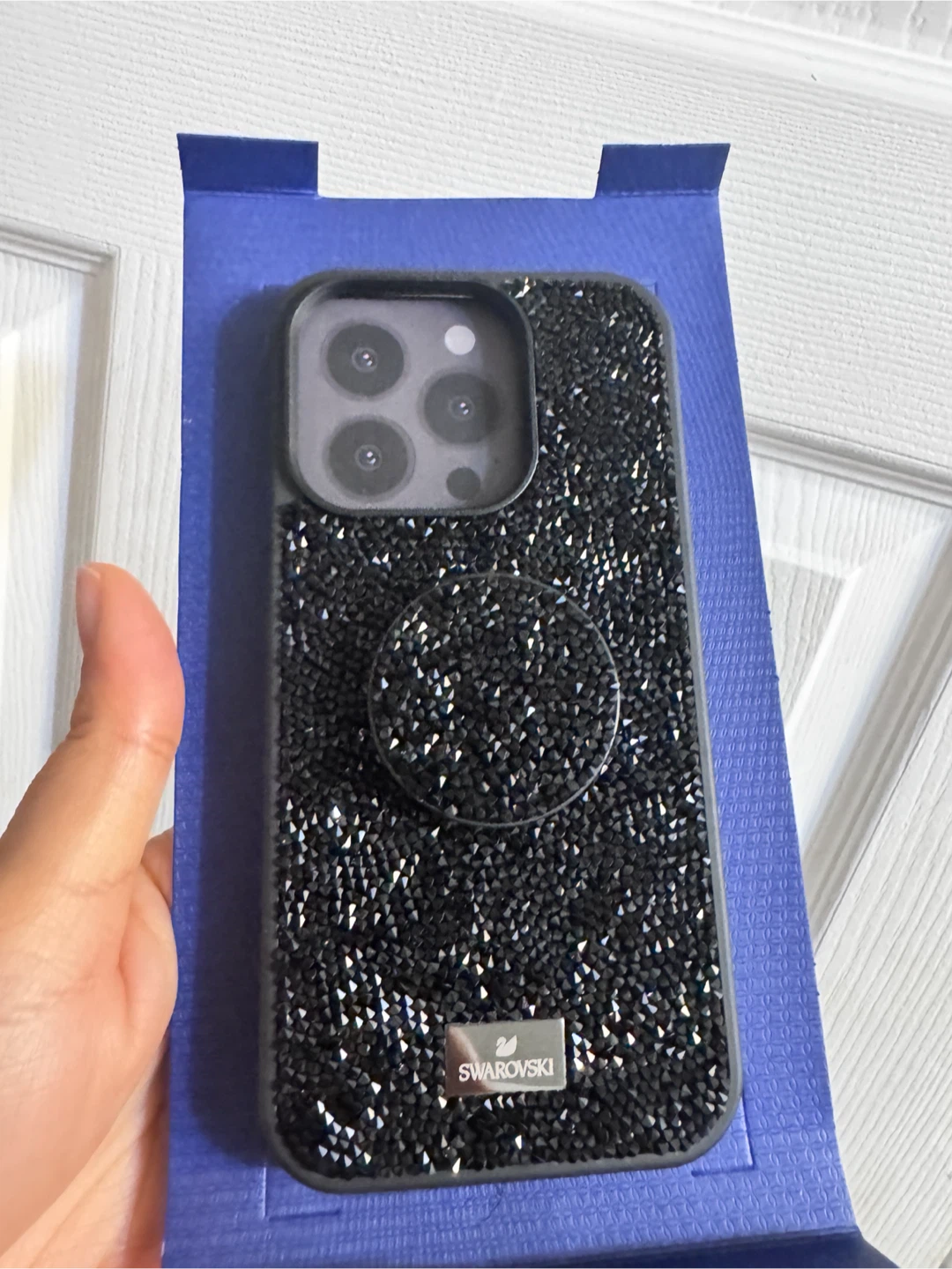 Swarovski iPhone 15 Pro Case with PopSocket - Black