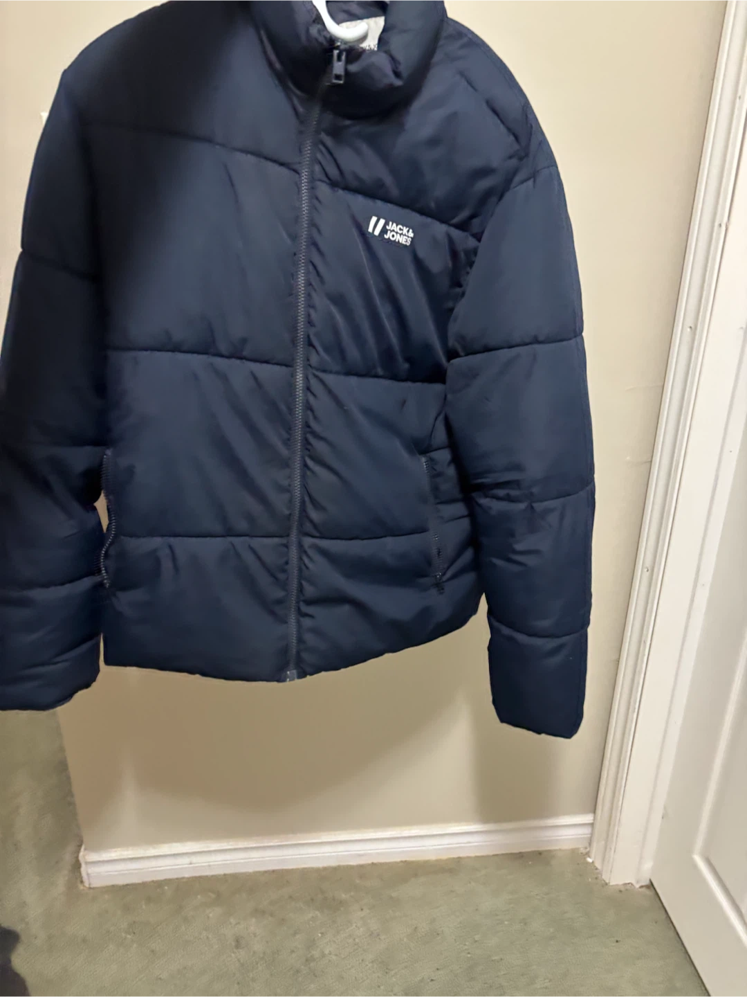 Jack & Jones Puffer Jacket - Navy Blue - Size L