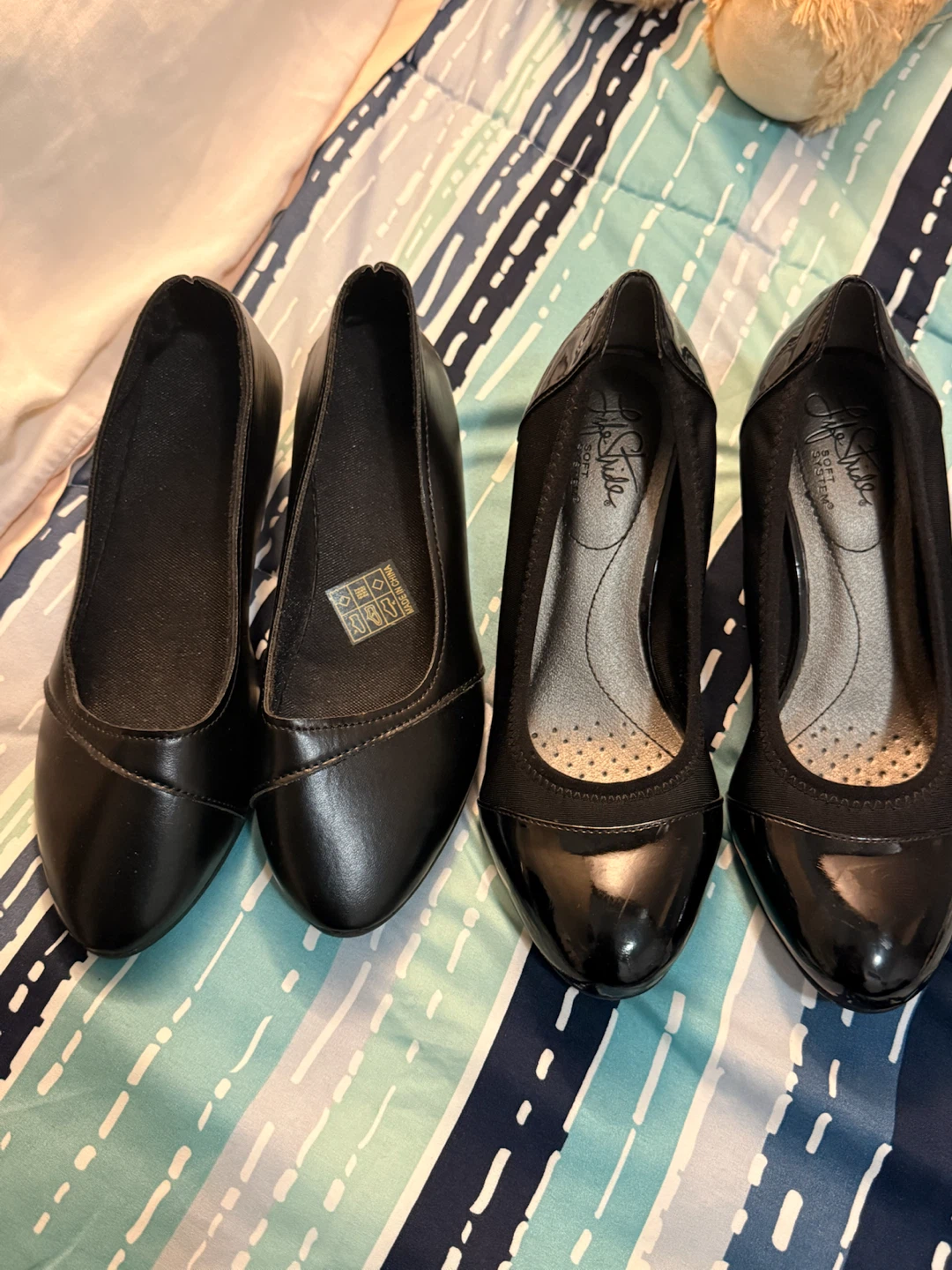 Two for $10. Women's Black Wedge Heels, size 6
