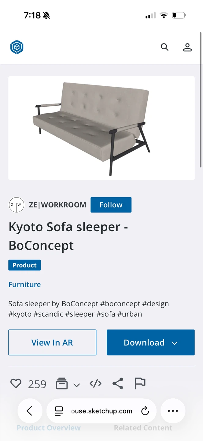 BoConcept Kyoto Sofa Sleeper