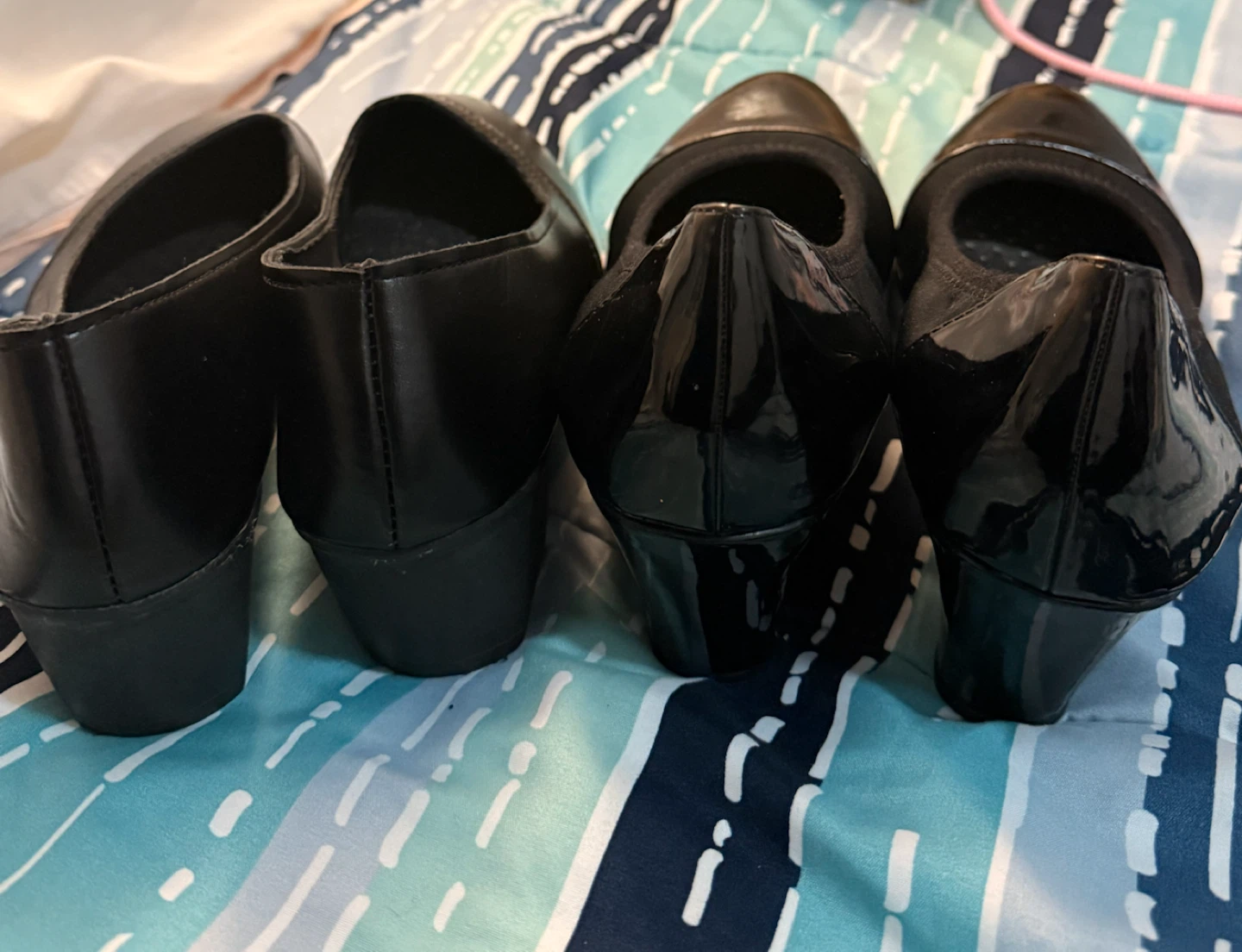 Two for $10. Women's Black Wedge Heels, size 6 - photo 3