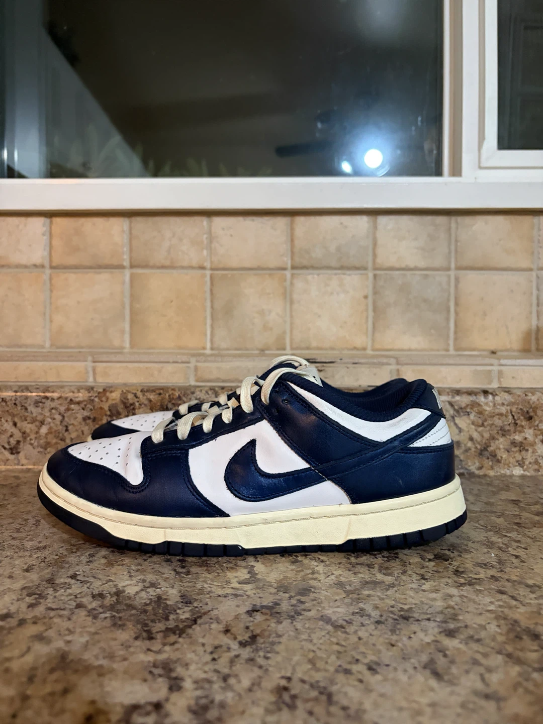 Nike Dunk Low Navy White Sneakers - photo 3