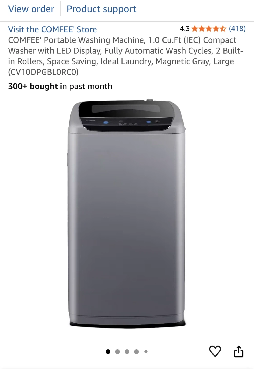 COMFEE' Portable Washing Machine - 1.0 Cu.Ft Compact Washer