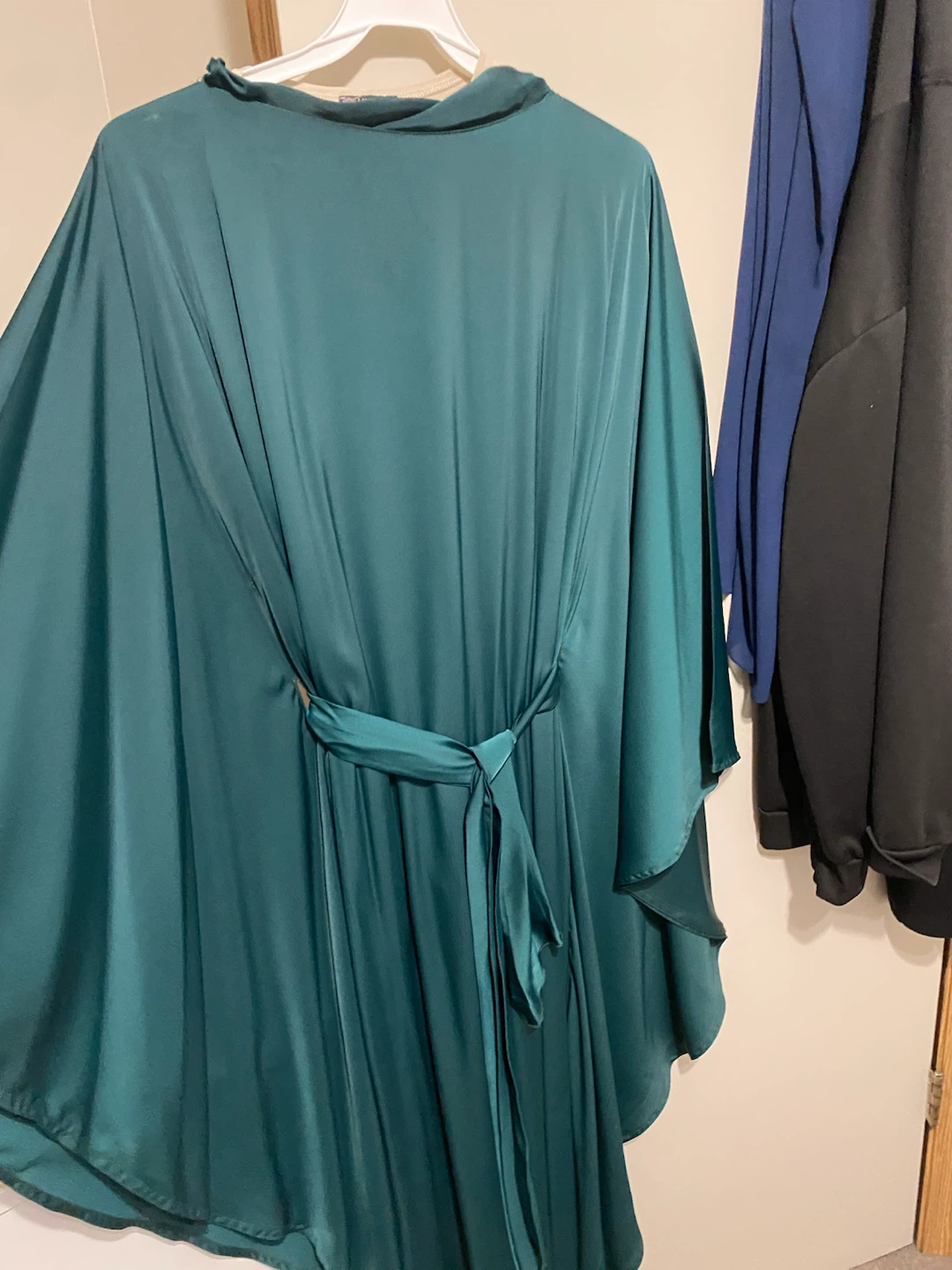 Teal Satin butterfly abaya - photo 3