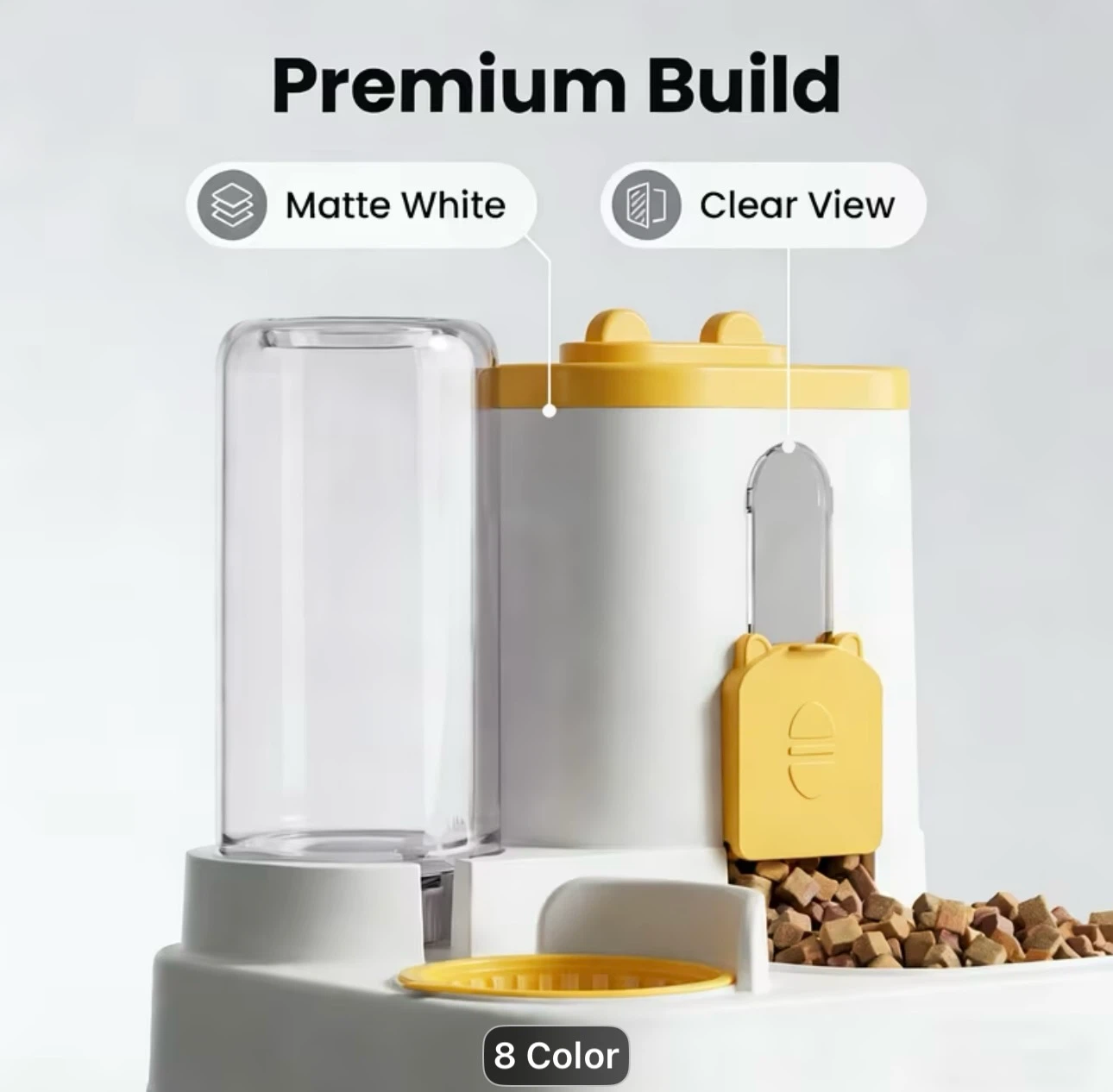 Pet Food and Water Dispenser with Large Capacity