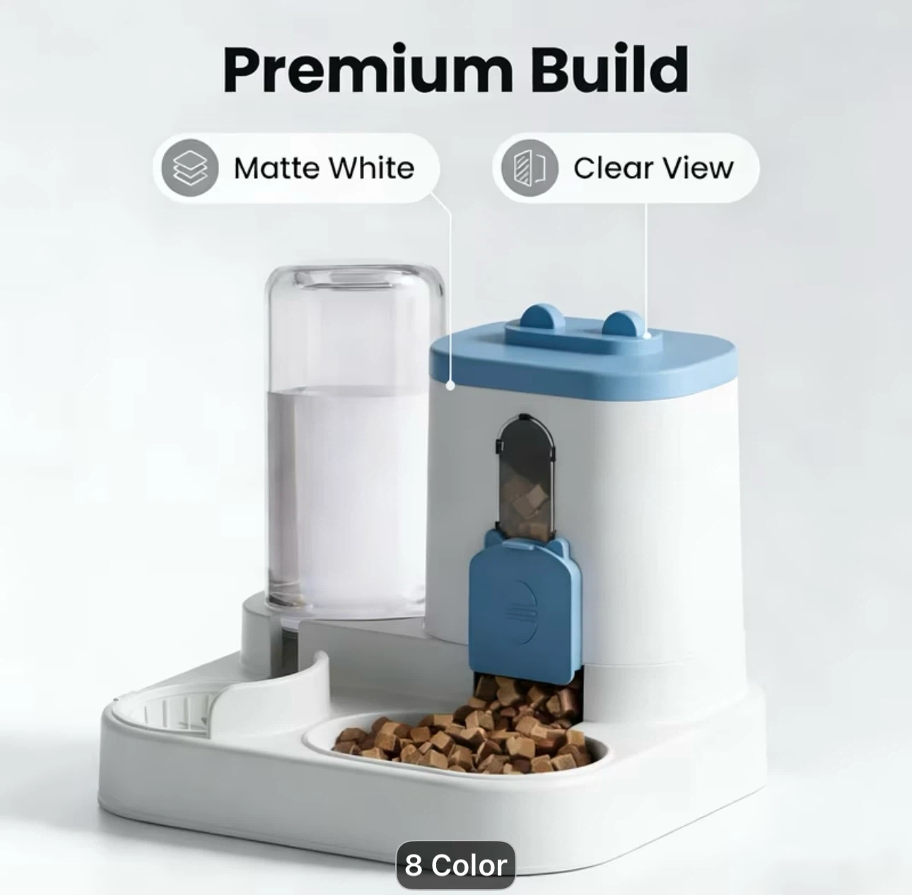 Pet Food and Water Dispenser with Large Capacity - photo 2