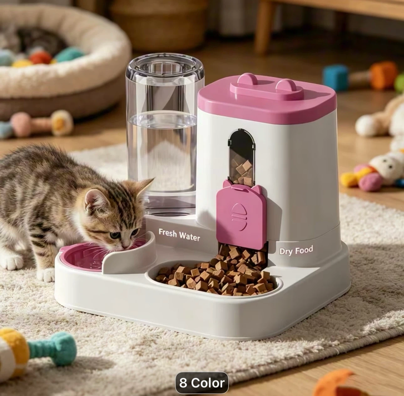 Pet Food and Water Dispenser with Large Capacity - photo 5