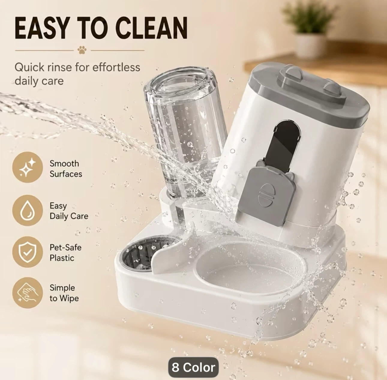 Pet Food and Water Dispenser with Large Capacity - photo 5