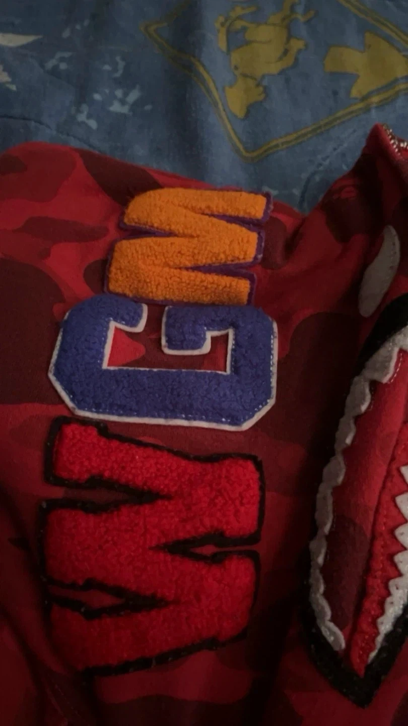 BAPE Red Camo Shark Full Zip Hoodie - photo 4