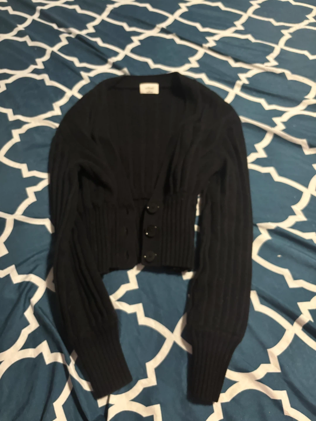 Wilfred Black Cropped Cardigan Sweater - XS