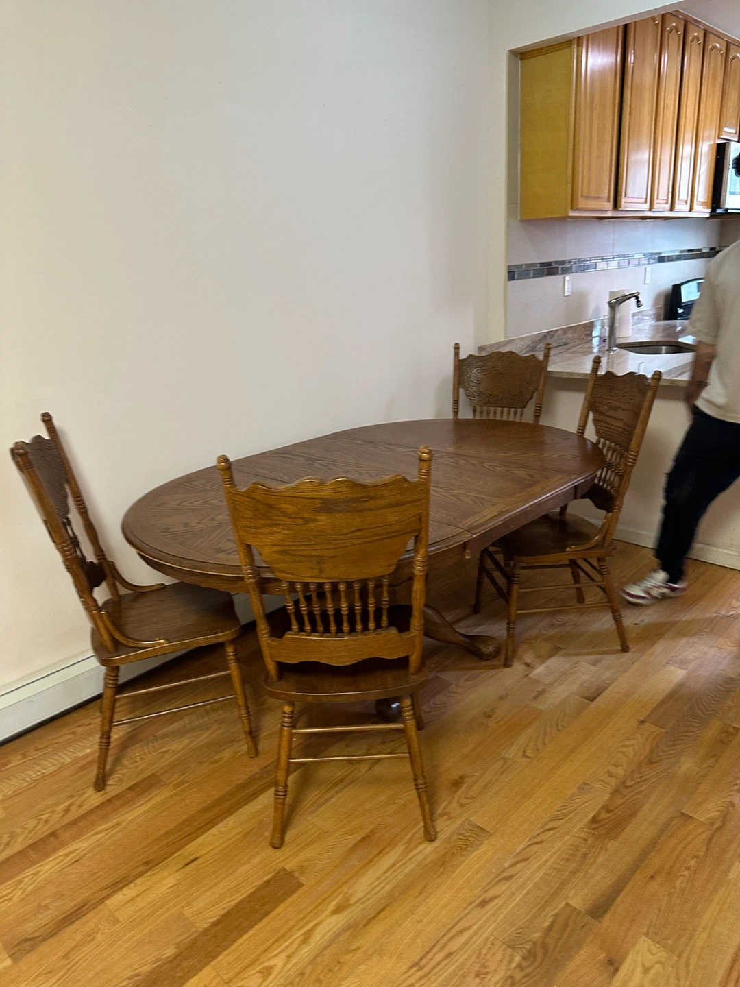 Wooden Dining Table Set with 4 Chairs