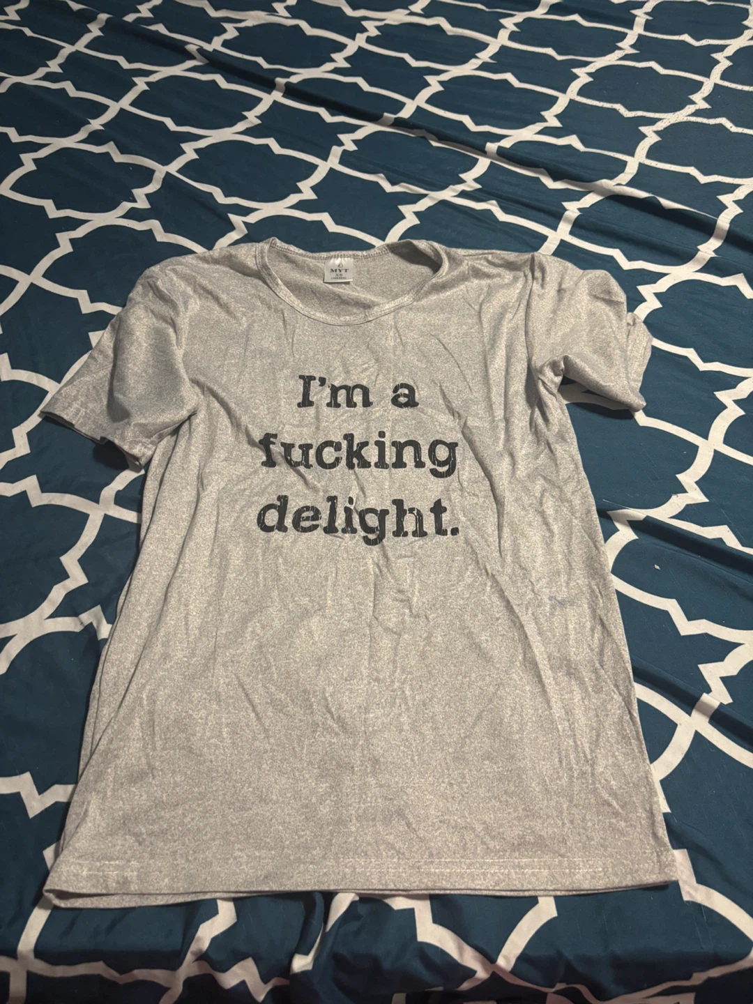 MYT Grey 'I'm a fucking delight' T-Shirt
