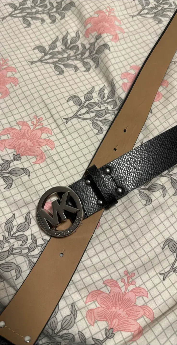 Michael Kors Black Leather Belt Size L