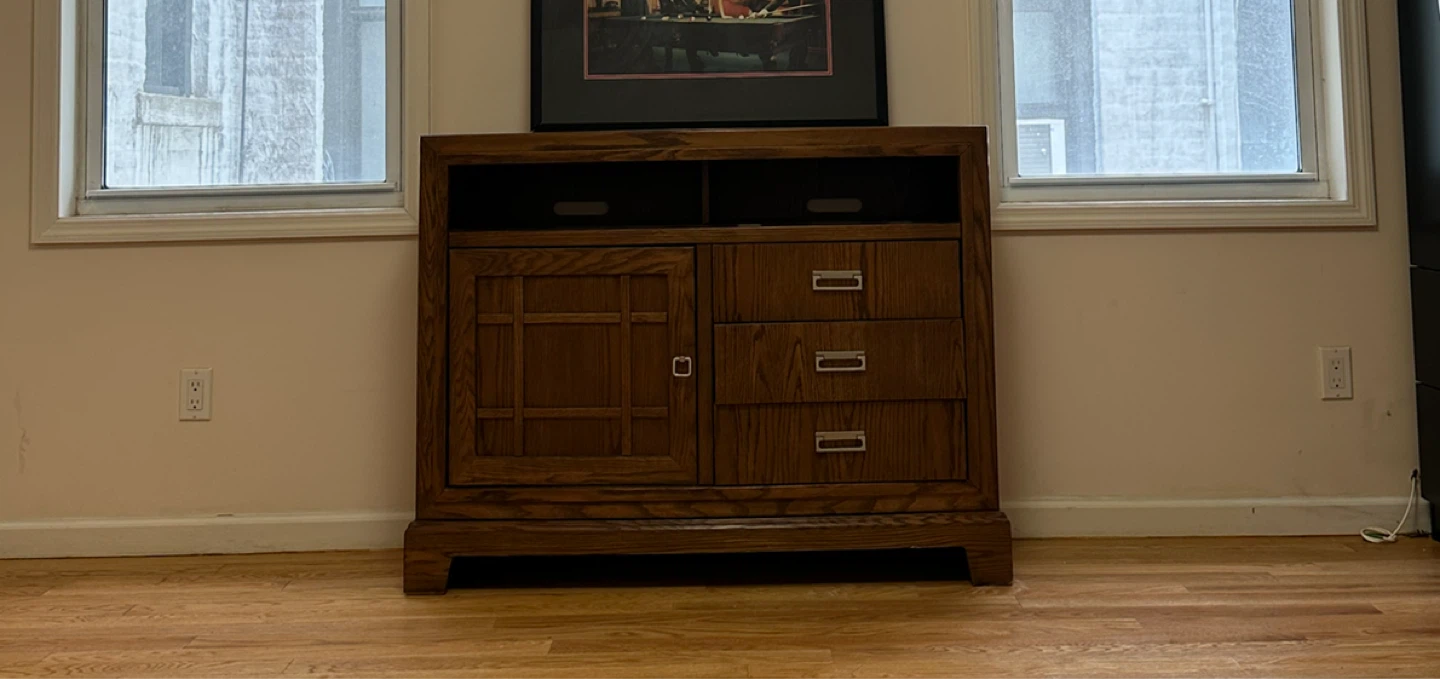 Wooden Media Console Cabinet