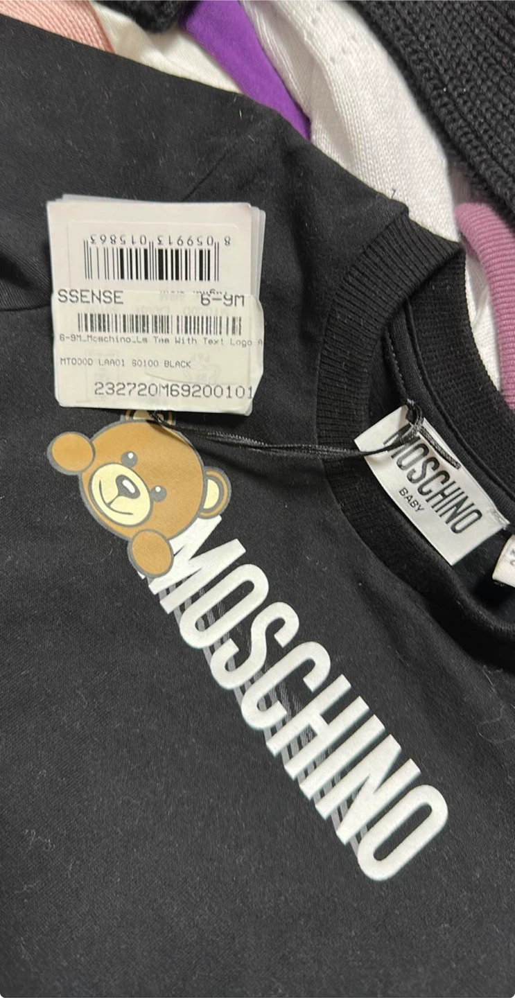 Moschino Baby Black Teddy Bear Long Sleeve Top - photo 2