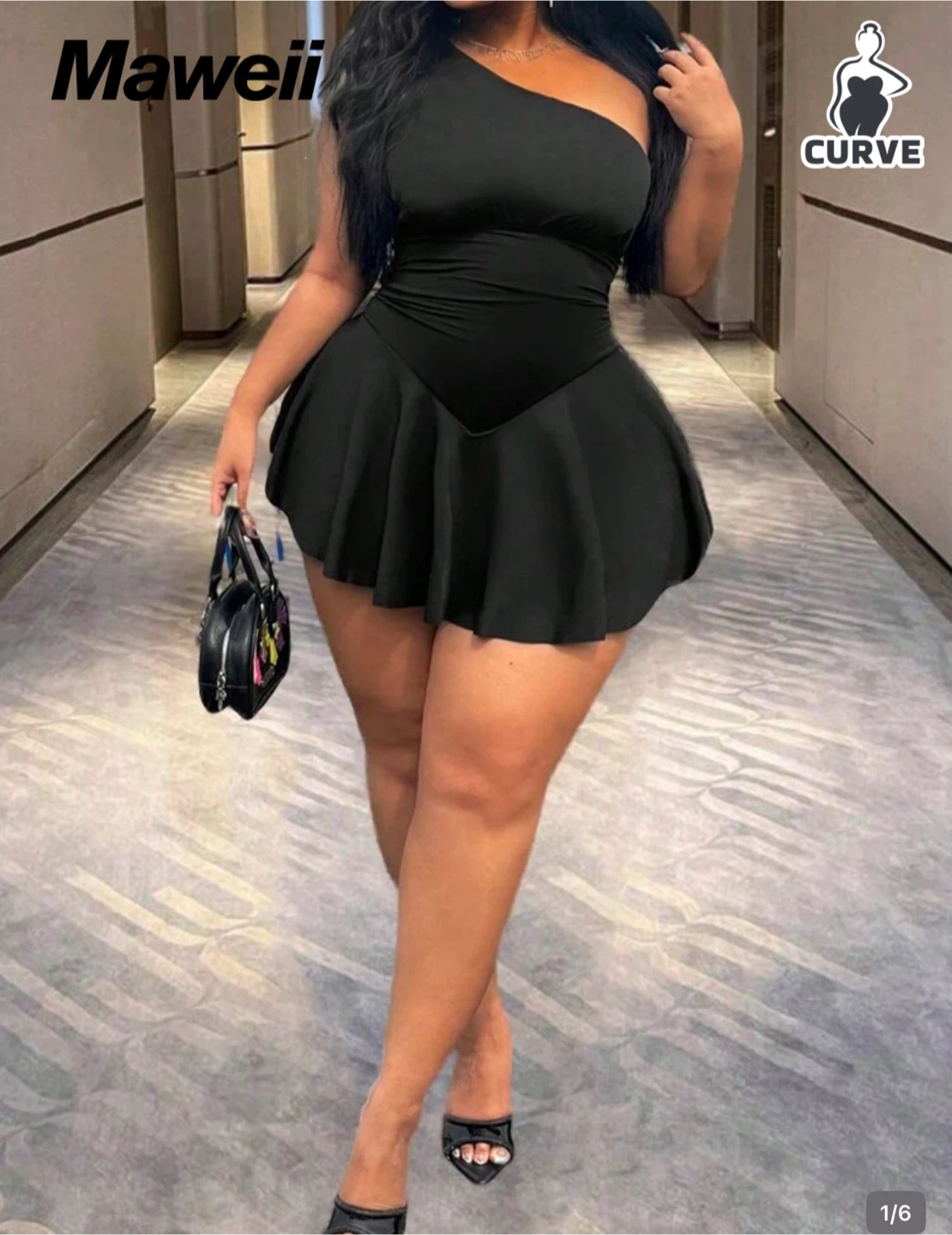 Maweii One Shoulder Skater Dress