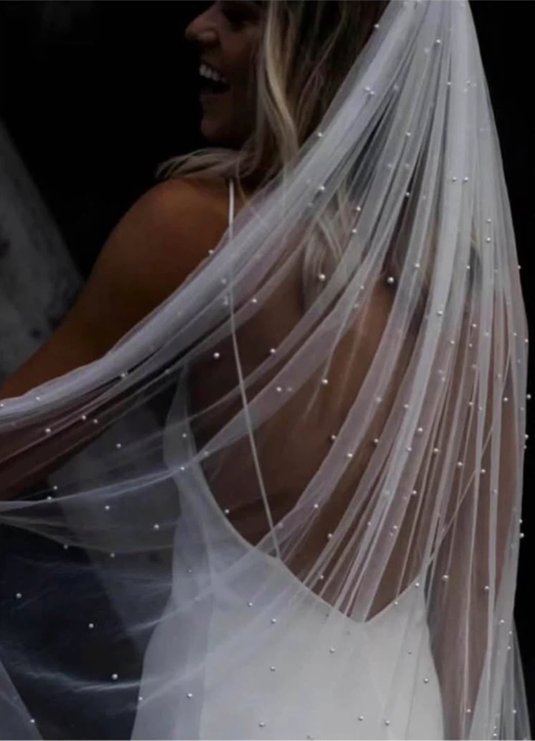 Cathedral Pearl veil soft white or ivory