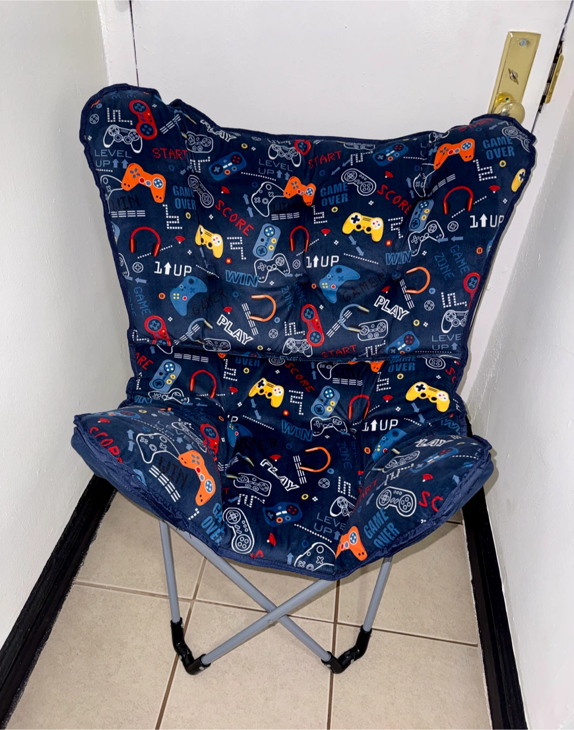 Kids Blue Gaming Butterfly Chair - photo 2