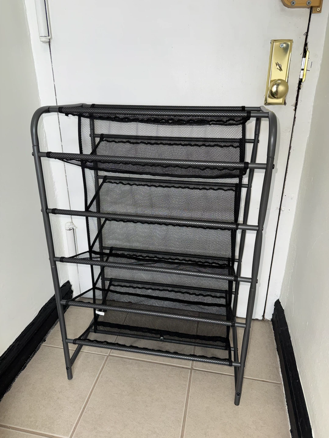 Black 5-Tier Mesh Shoe Rack/Shoe Storage/Shoe Organizer