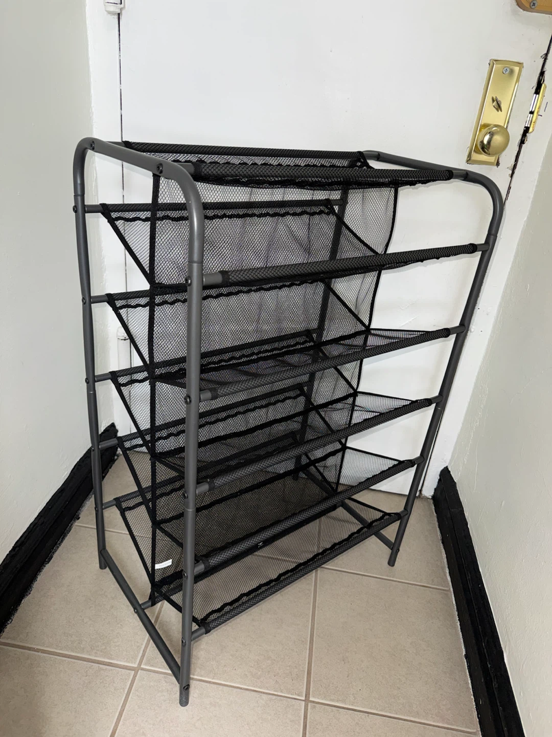Black 5-Tier Mesh Shoe Rack/Shoe Storage/Shoe Organizer - photo 2