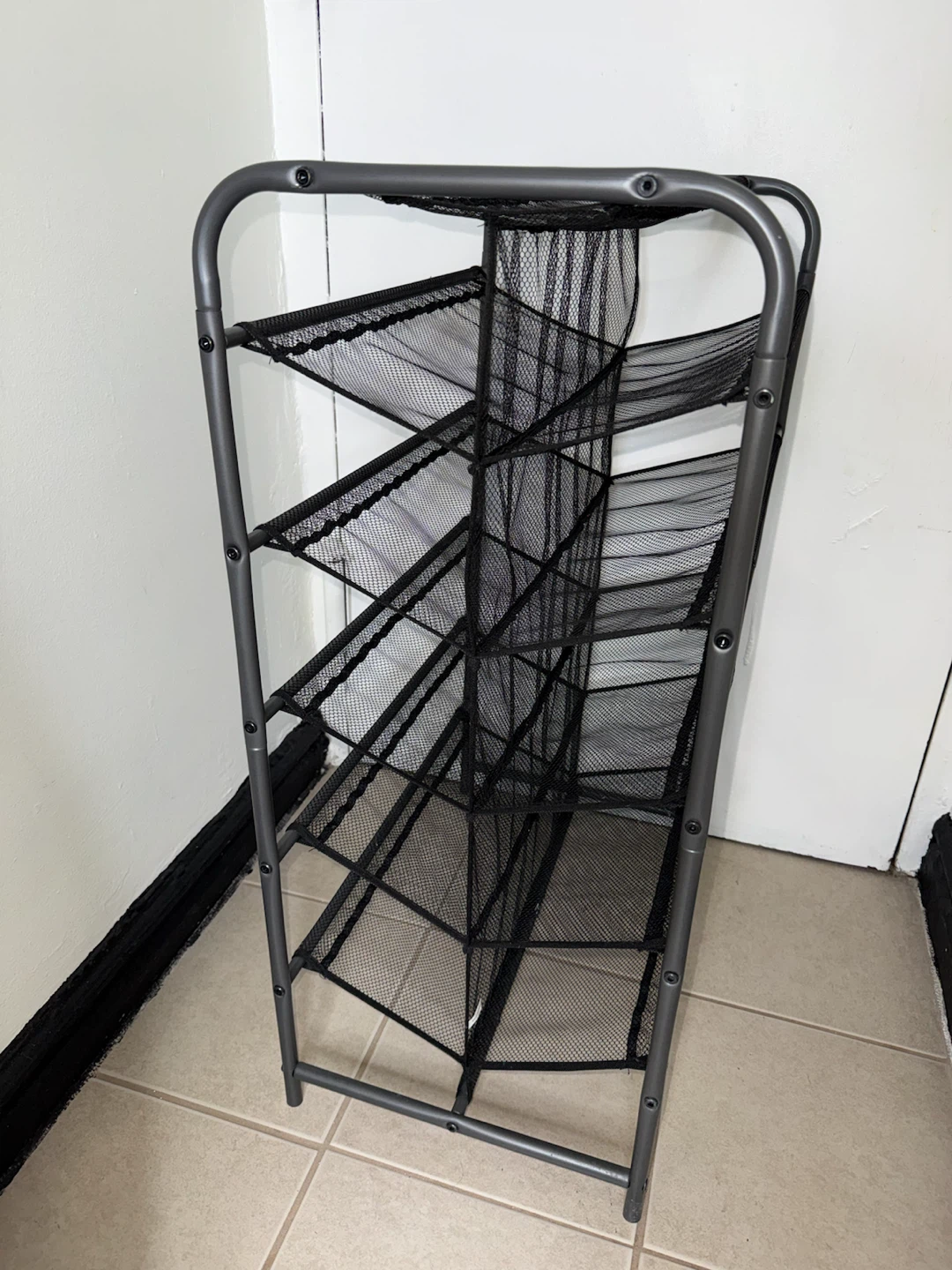 Black 5-Tier Mesh Shoe Rack/Shoe Storage/Shoe Organizer - photo 3